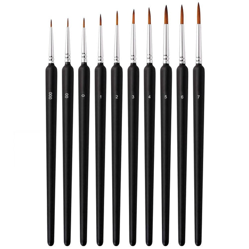 10-Piece: Miniature Detail Paint Brush Set