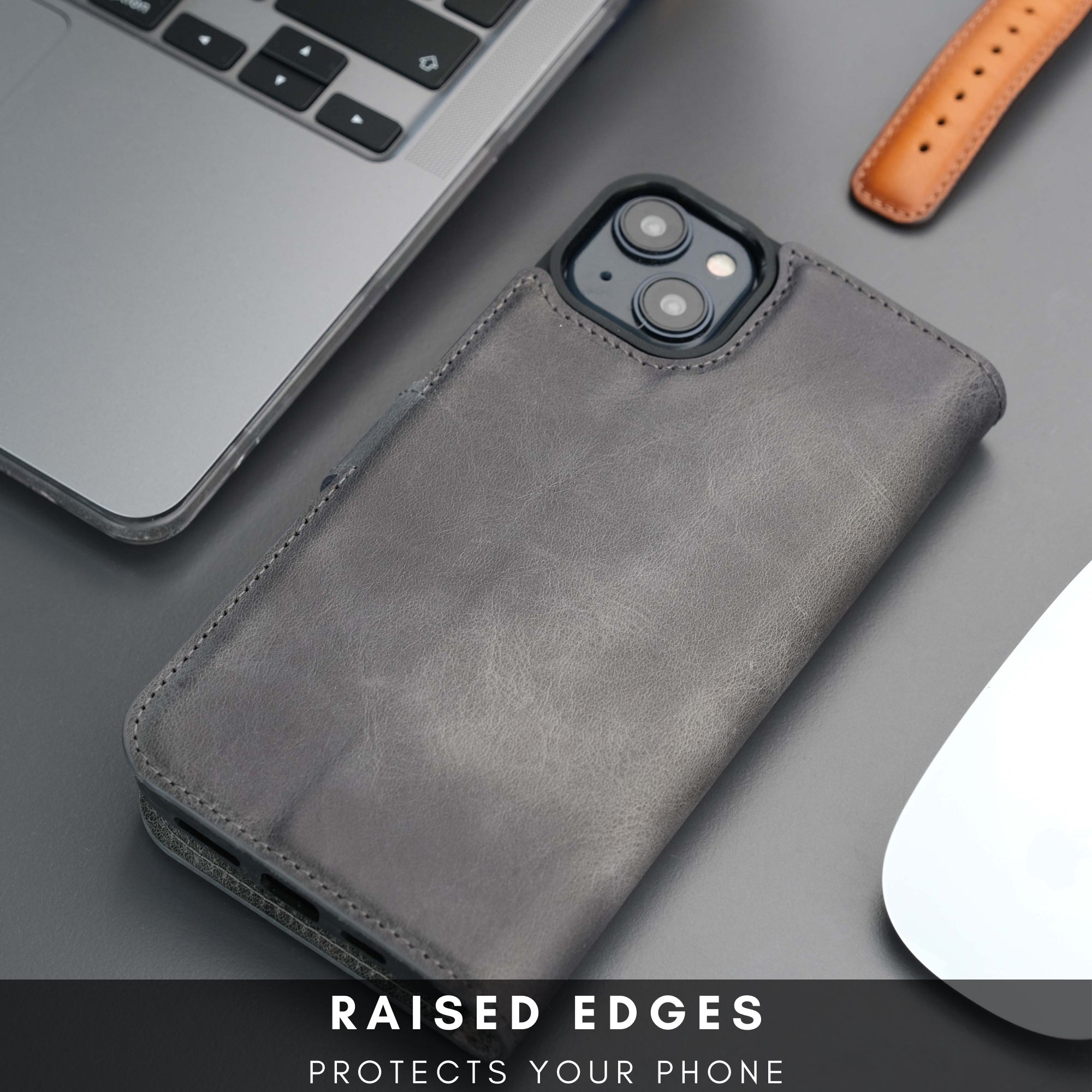 Casper Leather iPhone 15 Wallet Case | Detachable MagSafe Compatible RFID Protection