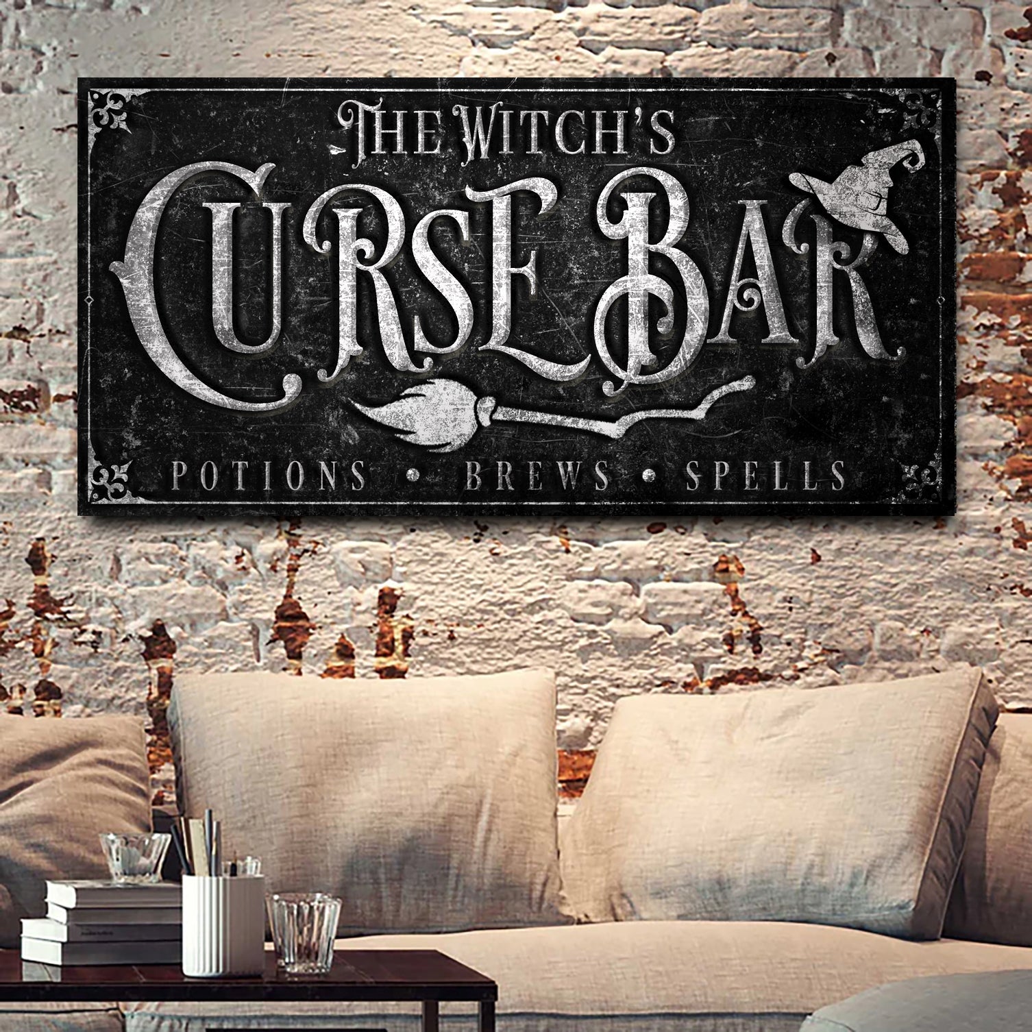 The Witch's Curse Bar Halloween Sign