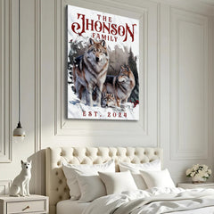 Personalized Wolf Family Wall Art