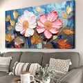 Golden Petals Impasto Wall Art