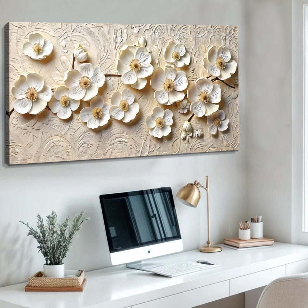White Blossom Serenade Wall Art