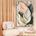 Elegant 3D Pastel Leaf Wall Art
