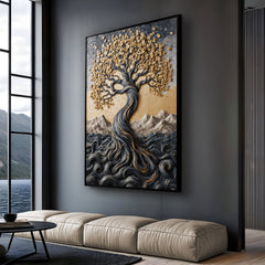 Golden Tree of Life Minimalist Wall Art