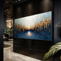 Golden Forest Reflection Abstract Wall Art