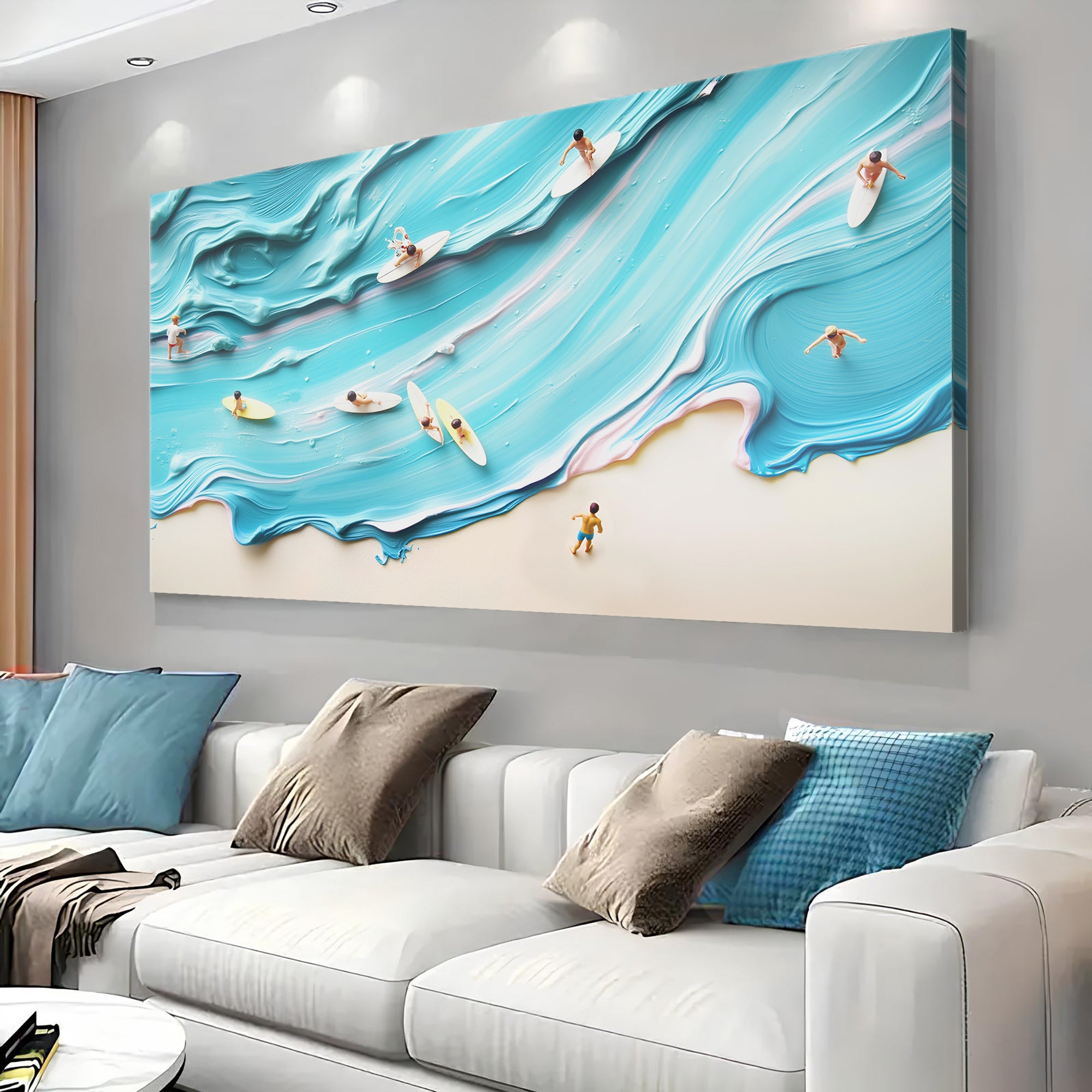 Abstract Aerial View Beach Wall Art