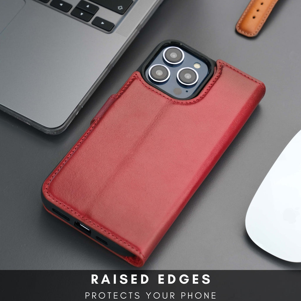 Casper Leather iPhone 15 Pro Max Wallet Case | Detachable MagSafe Compatible RFID Protection