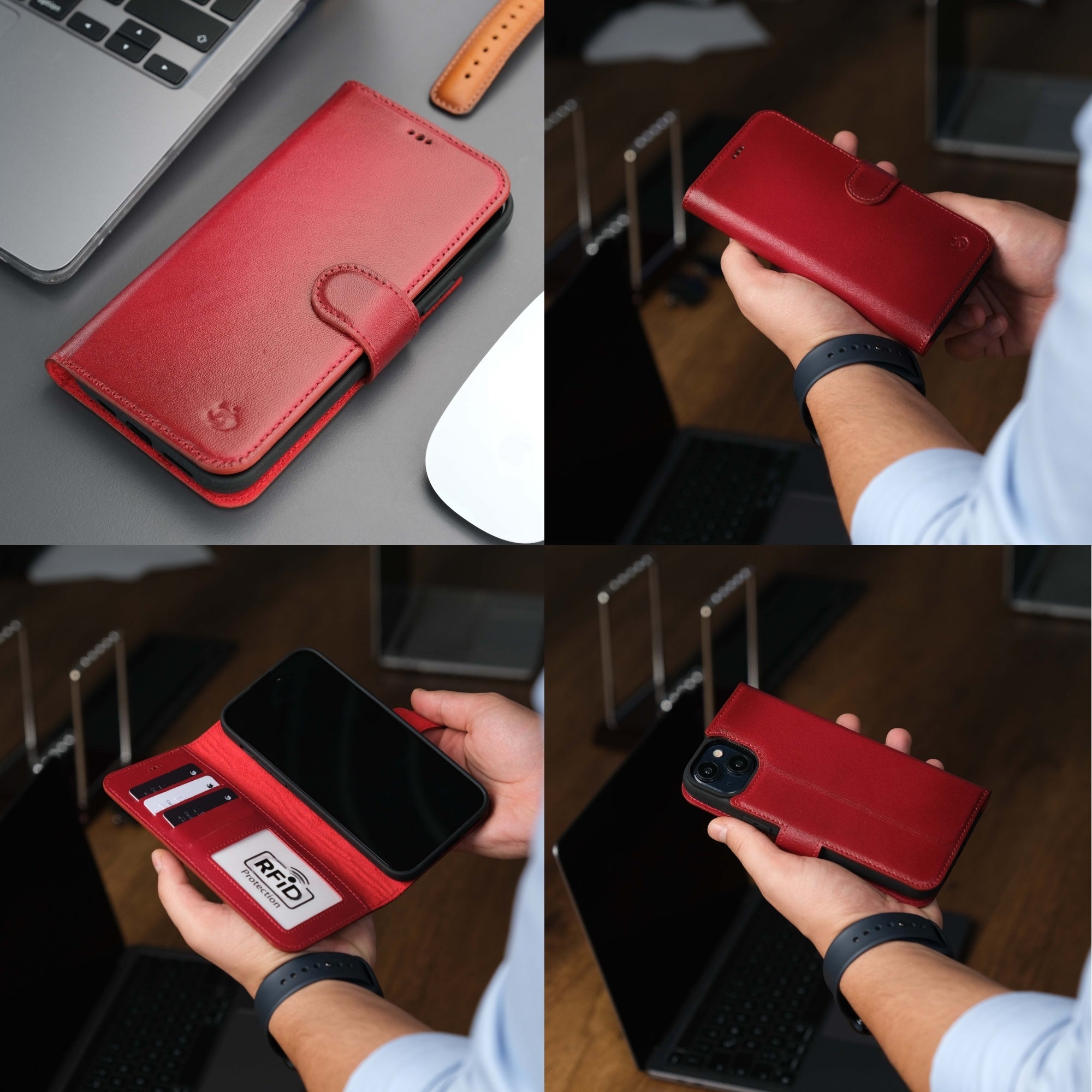 Casper Leather iPhone 15 Plus Wallet Case | Detachable MagSafe Compatible RFID Protection