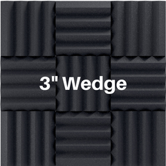 3 Inch Acoustic Foam Wedge Style Panels - 13 Color Options