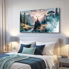 Cross On A Hill Faith Wall Art