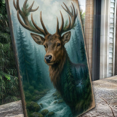 Misty Stag Double Exposure Wall Art