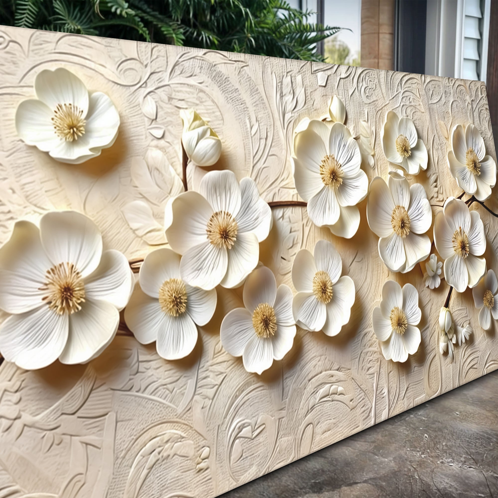 White Blossom Serenade Wall Art