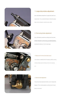 Top Quality V7R Bullet Motor Tattoo Machine - Swiss RCA-motor & Adjustable Needle Depth