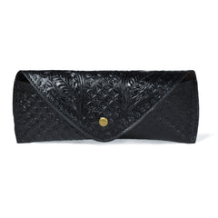 Black Textured Leather Sunglasses Cover