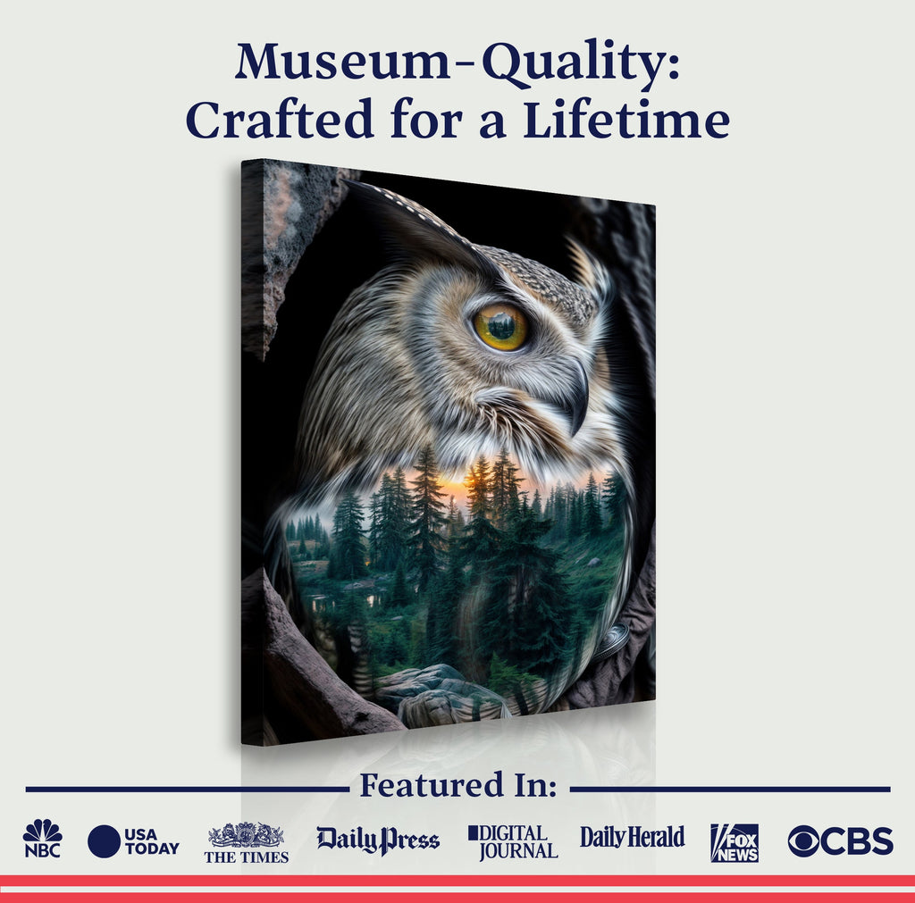 Owl Double Exposure Wall Art