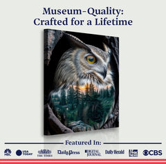 Owl Double Exposure Wall Art
