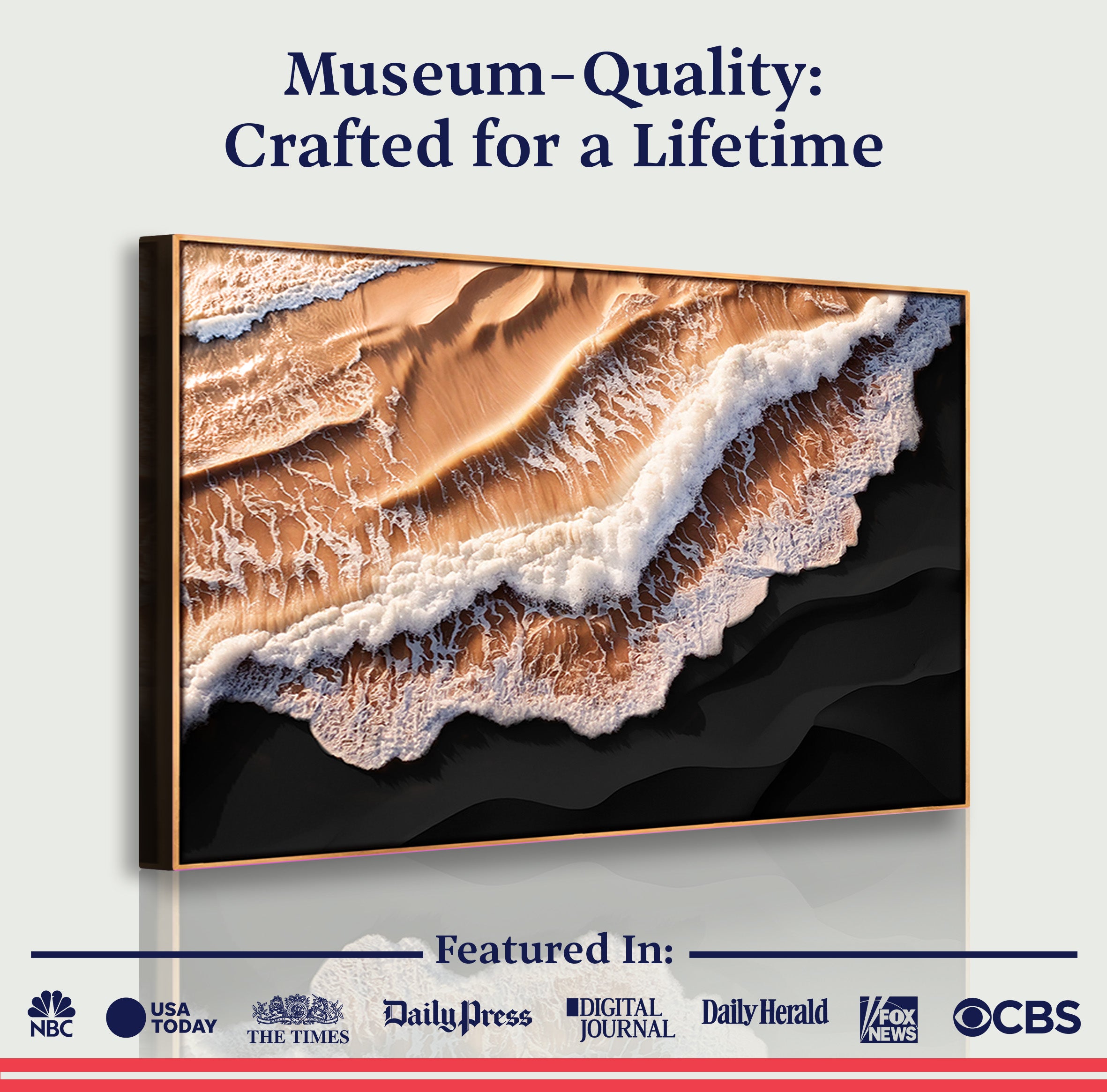 Amber Ocean Waves Wall Art