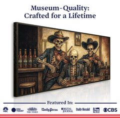 Cowboy Skeletons Western Bar Wall Art