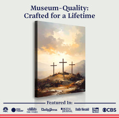 Three Crosses on Calvary Faith Wall Art