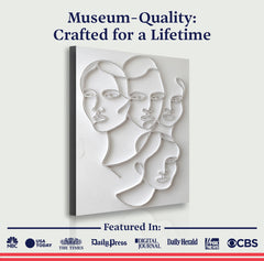 3D Minimalist Faces Wall Art