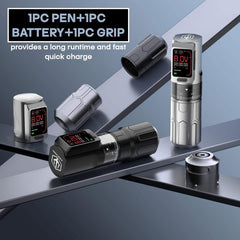 POSEIDON-S-LUXE DUAL POWER TATTOO PEN SET – WIRELESS FREEDOM MEETS WIRED PRECISION