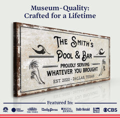 Personalized Rustic Pool Sign