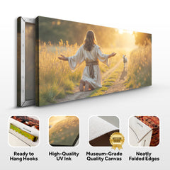 Jesus Protects The Lamb From Wolves Faith Wall Art IX