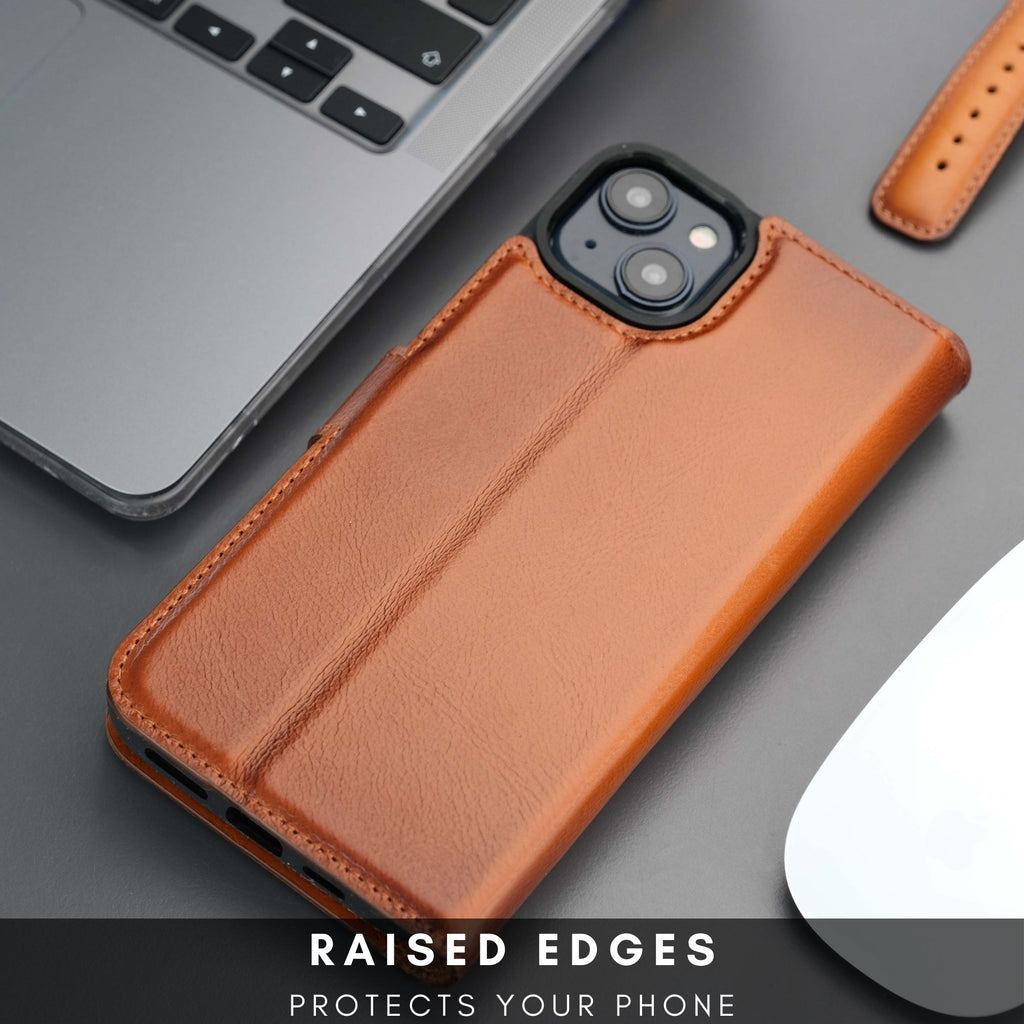 Casper Leather iPhone 15 Plus Wallet Case | Detachable MagSafe Compatible RFID Protection