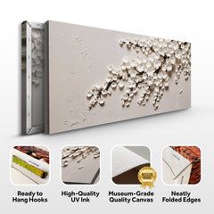 White Cherry Blossom Wall Art