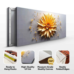Golden Dandelion Minimalist Abstract Wall Art
