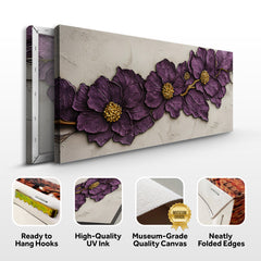 Purple Flower Plaster Wall Art
