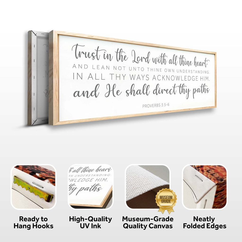 Proverbs 3:5-6 Faith Wall Sign