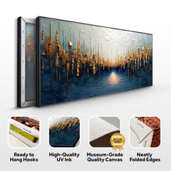 Golden Forest Reflection Abstract Wall Art