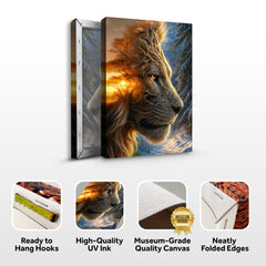 Lion Winter Summer Surrealism Wall Art
