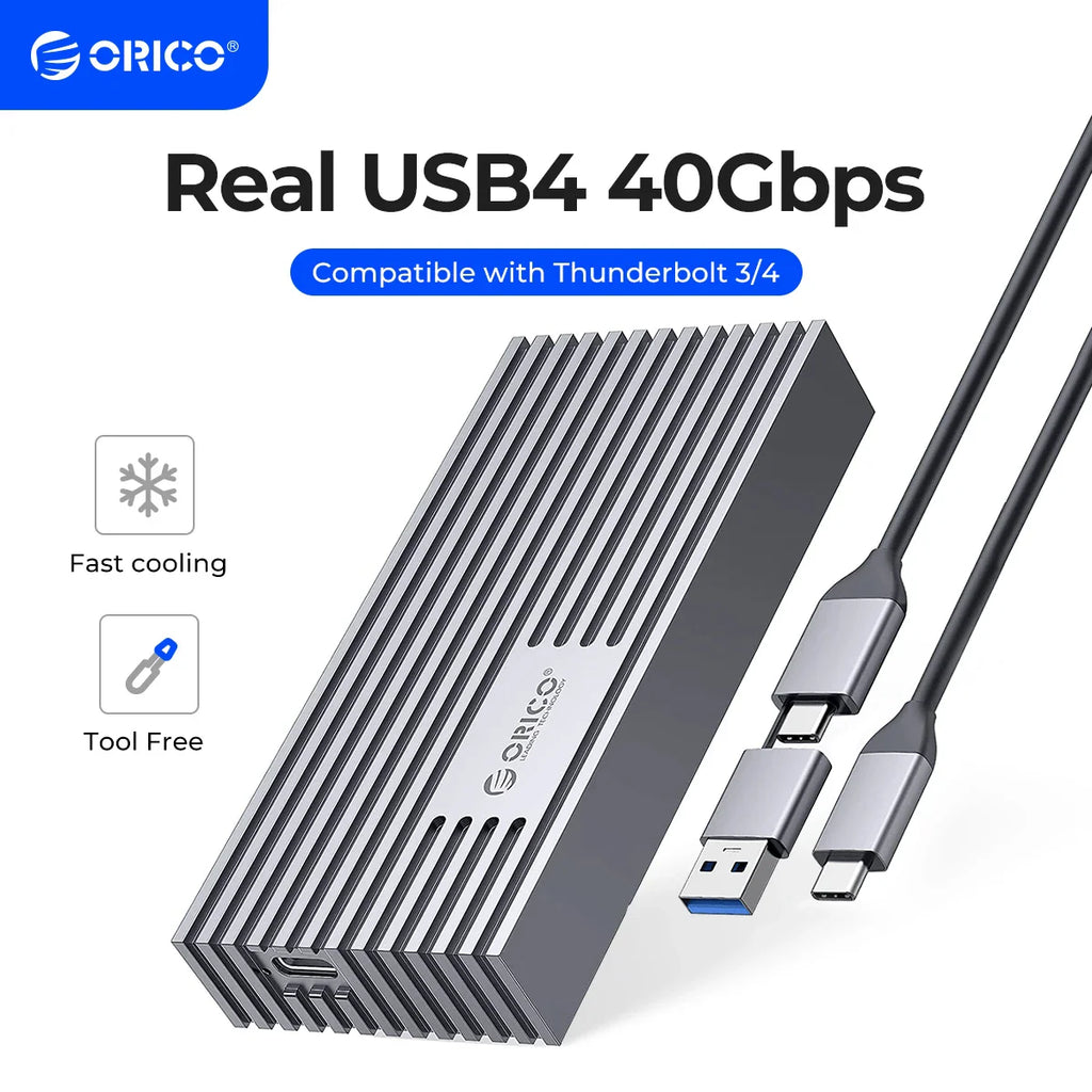 USB4 40Gbps NVMe M.2 SSD Enclosure — Thunderbolt 3/4 Compatible, USB-C