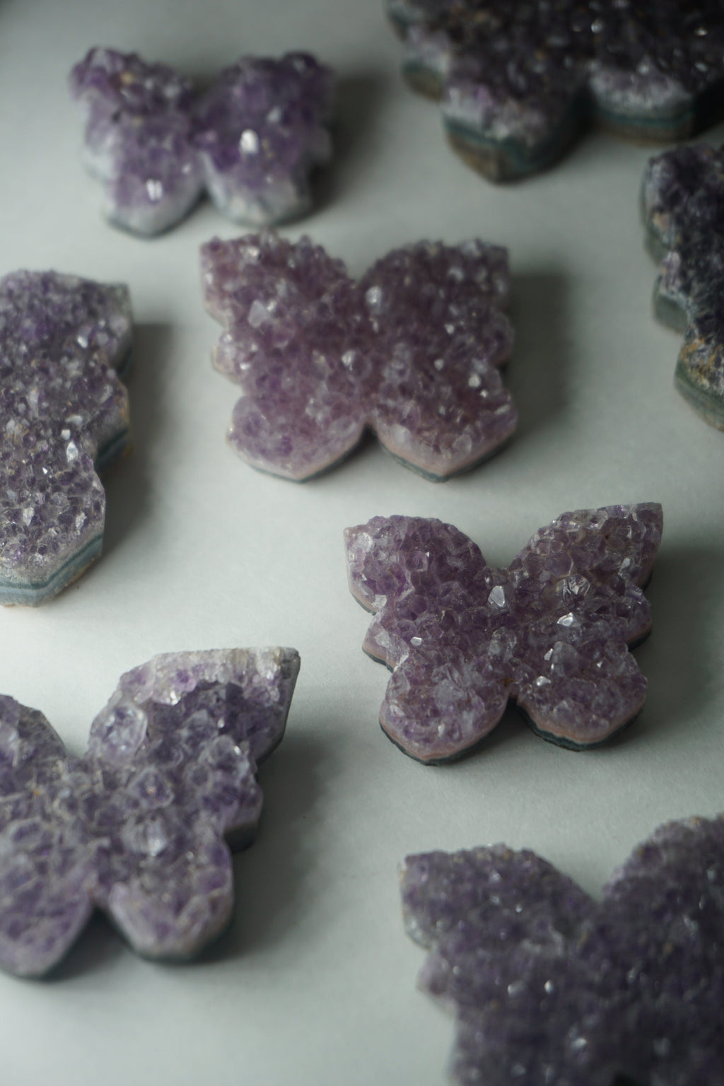 amethyst butterfly druzy raw cluster