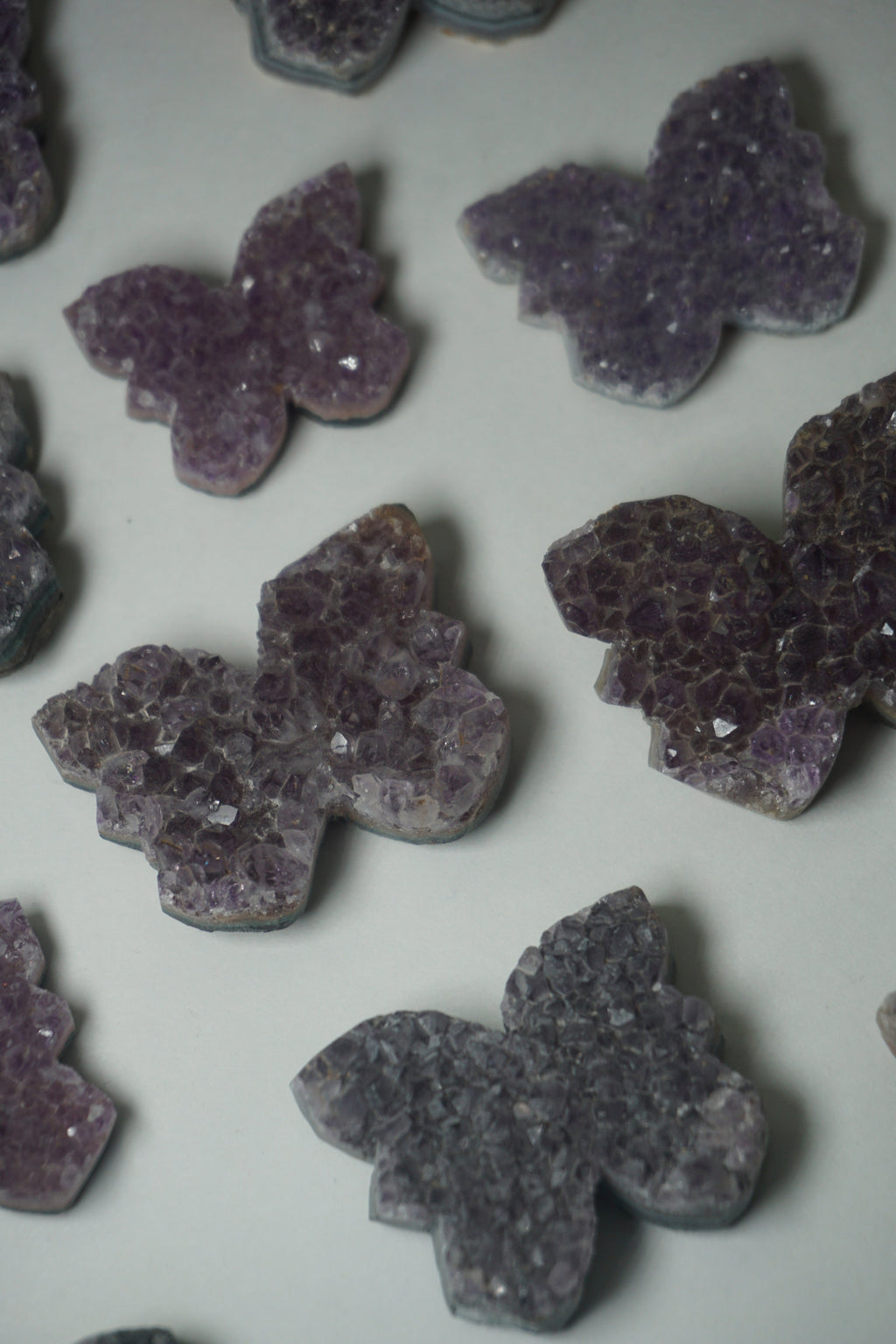 amethyst butterfly druzy raw cluster