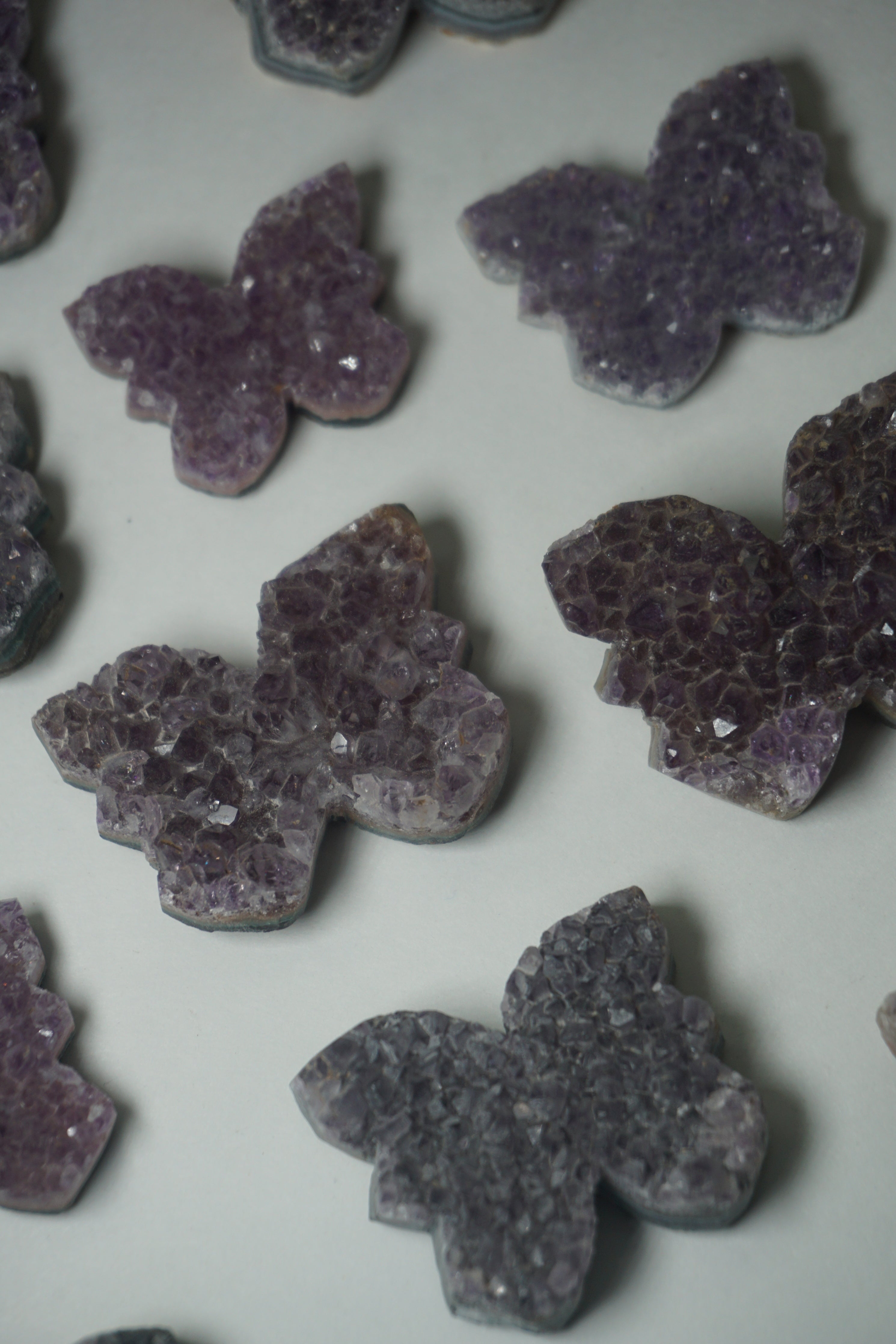 amethyst butterfly druzy raw cluster