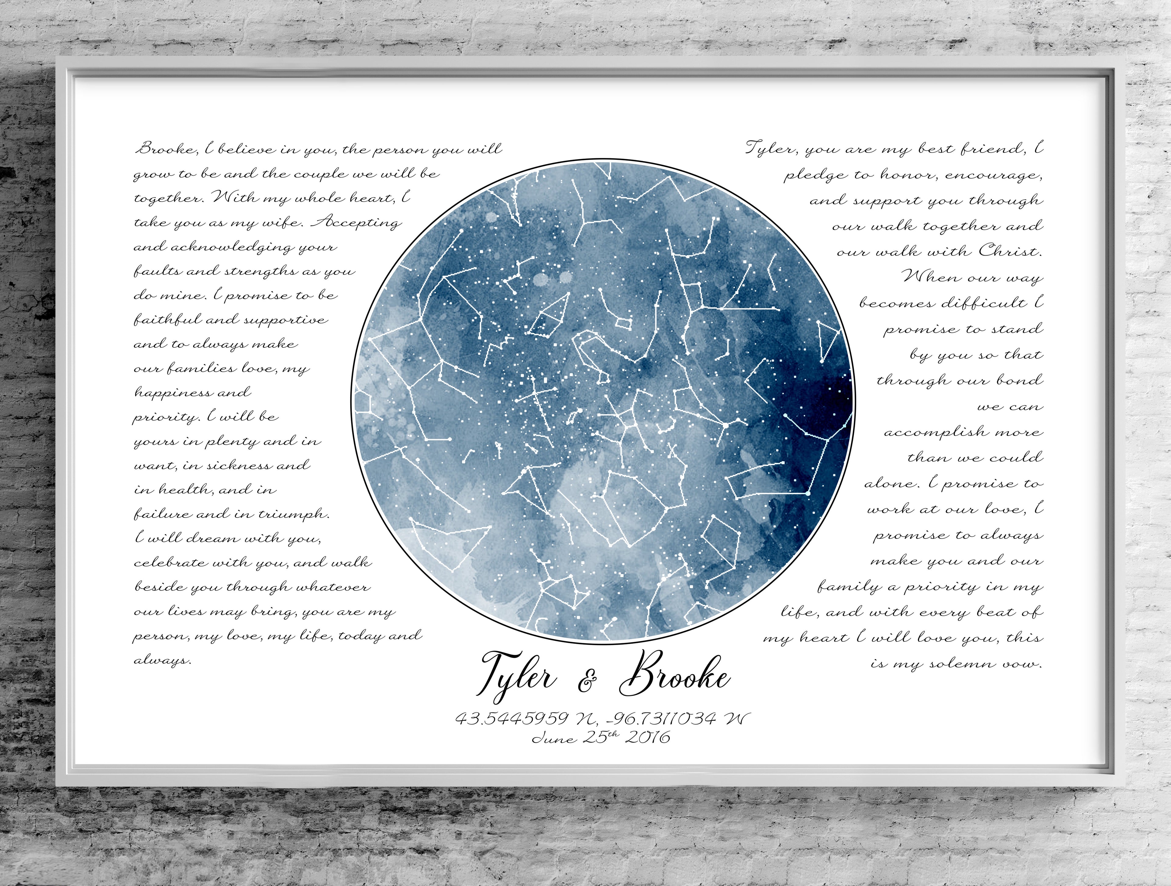 Watercolor Custom Star Map