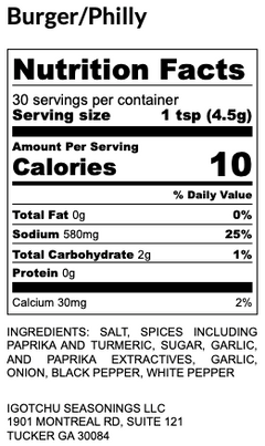 Igotchu Burger Philly seasoning
