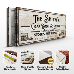 Personalized Cigar Room and Lounge Sign II