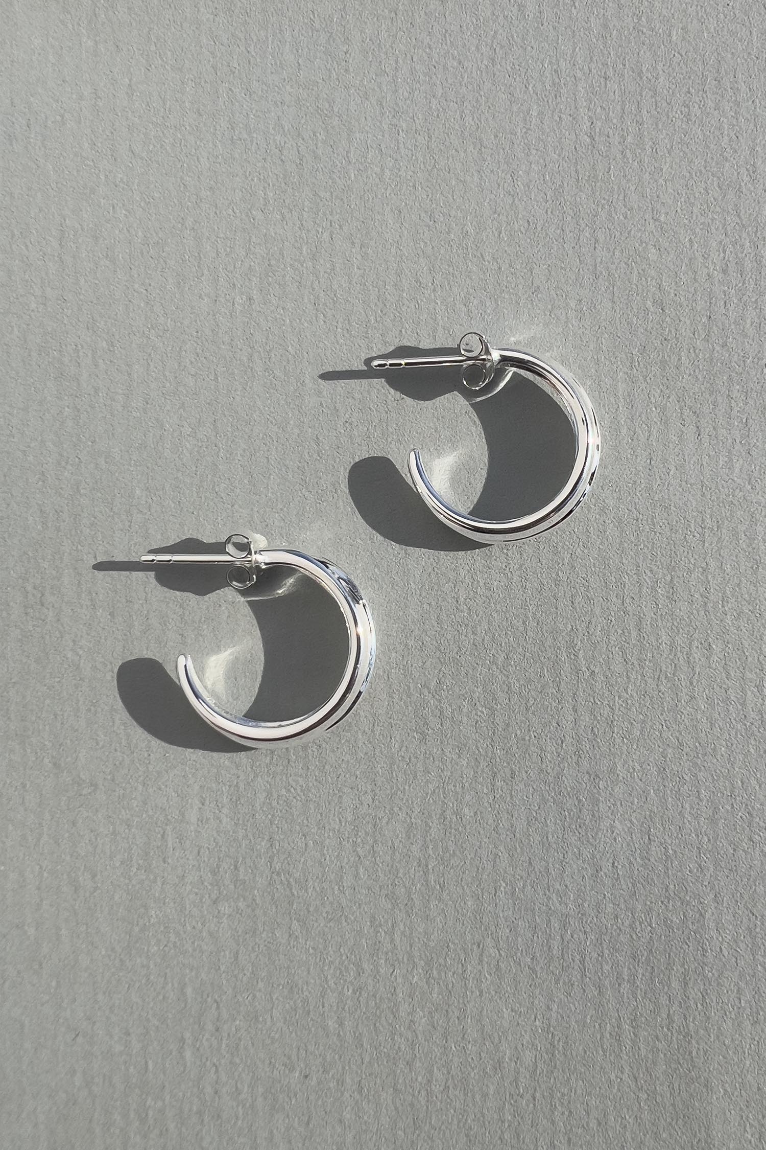 Crescent Hoops Silver Small
