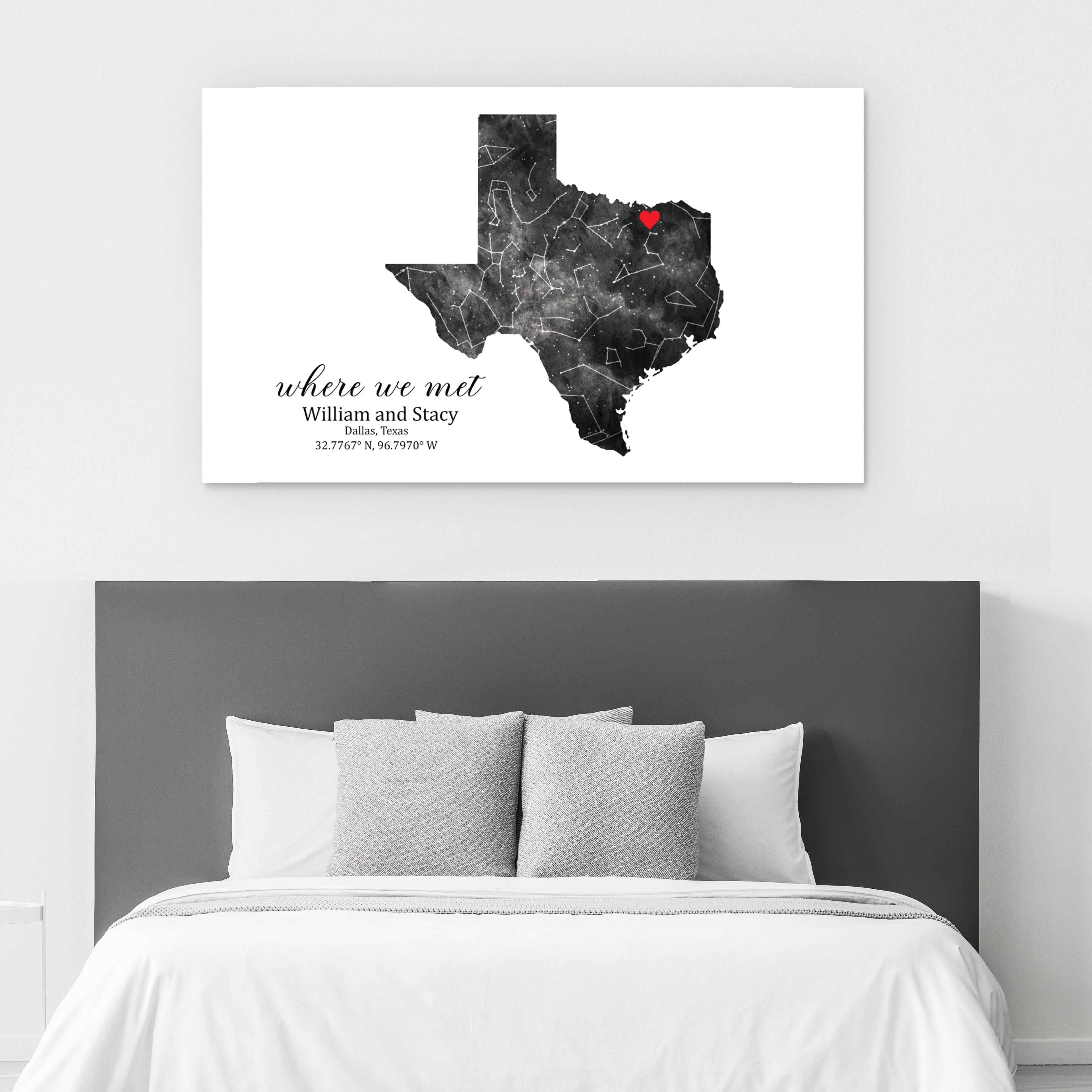 Where We Met - State Custom Star Map