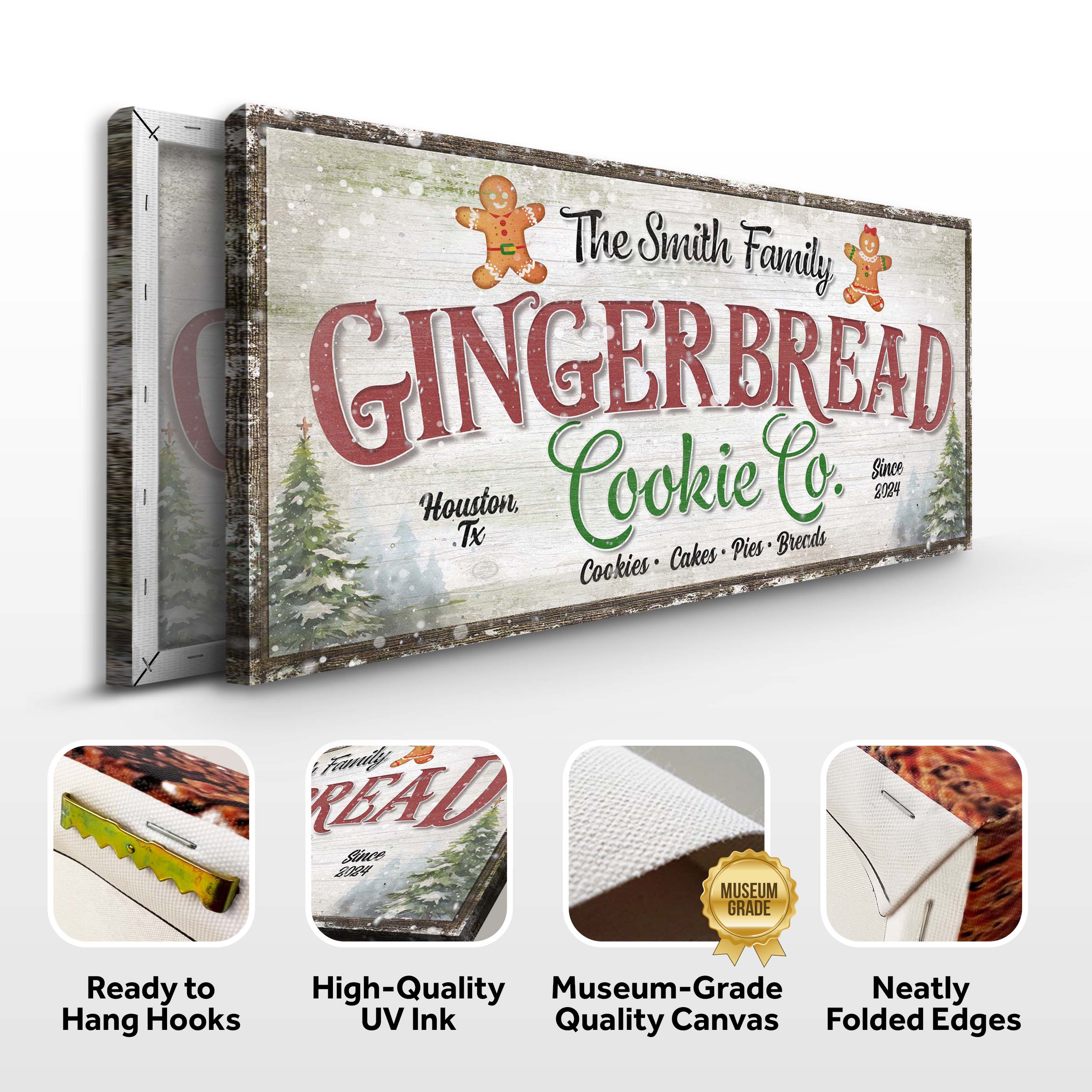 Family Gingerbread Bakery Christmas Sign III