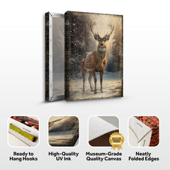 Vintage Winter Deer Christmas Wall Art IV