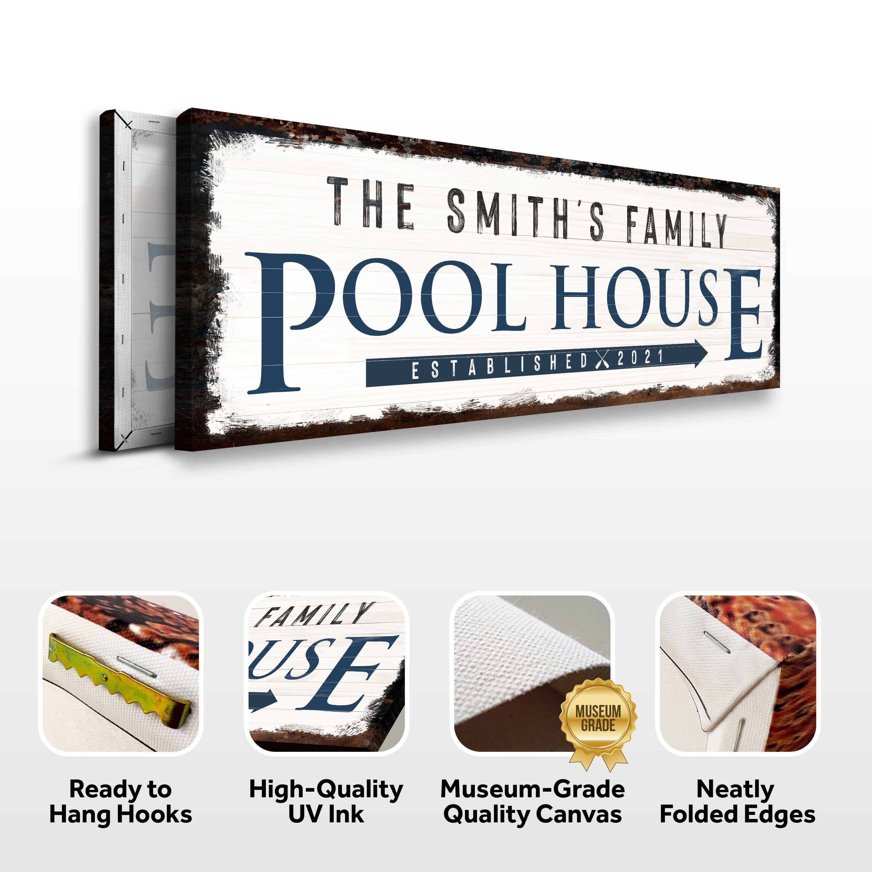 Family Pool House Sign