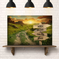 Winding Road Family Names Sign