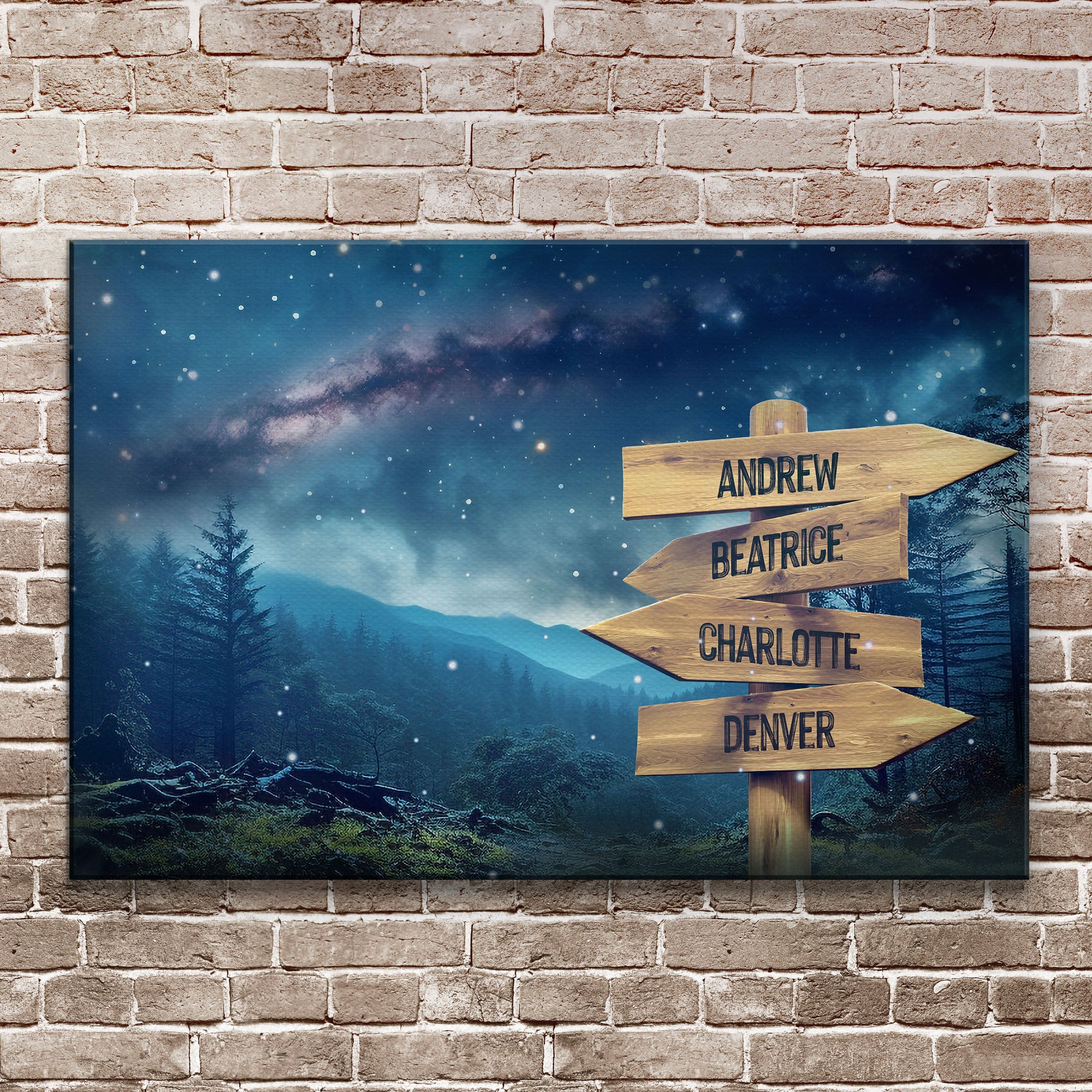 Starry Sky Family Names Sign