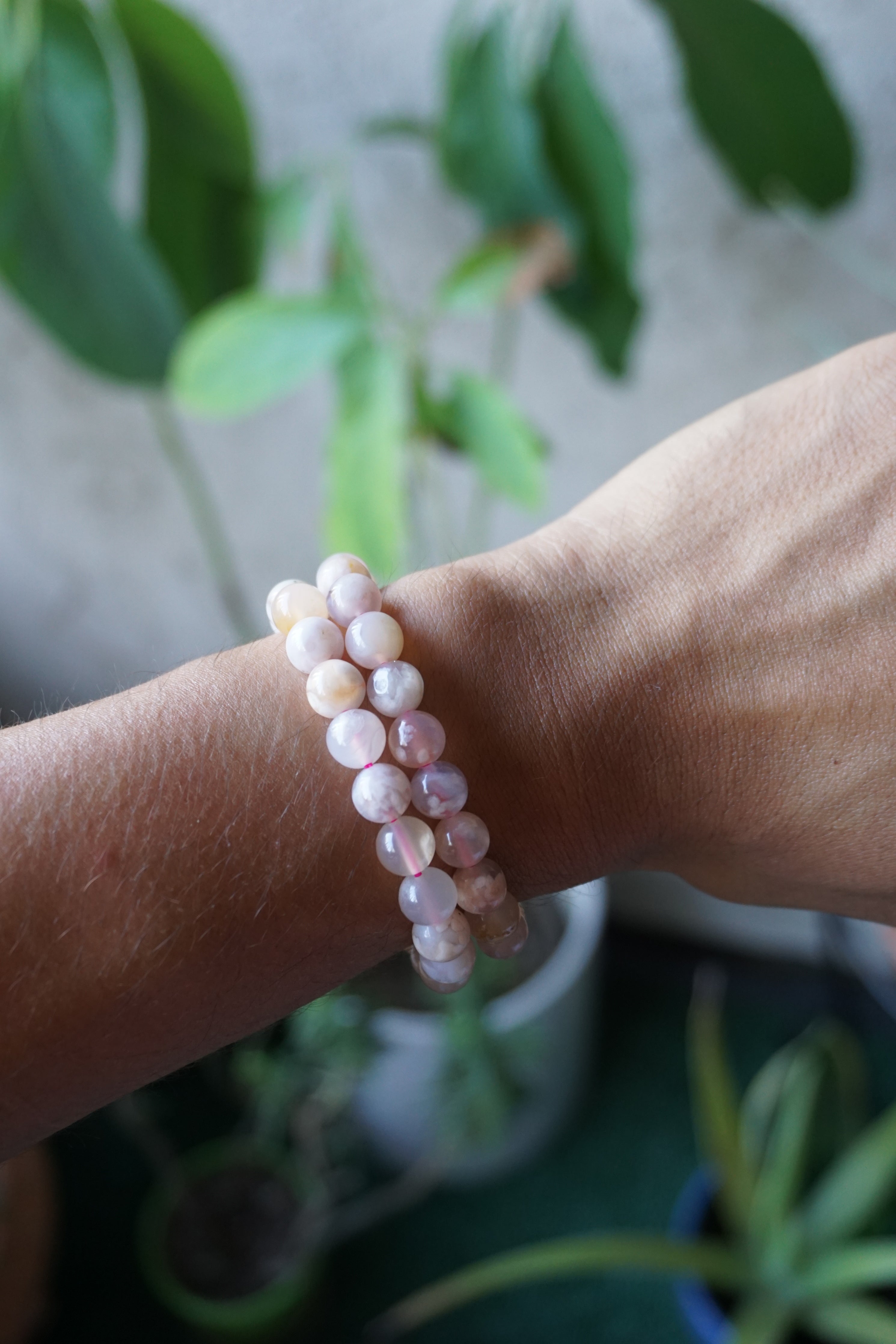 flower agate crystal bracelet