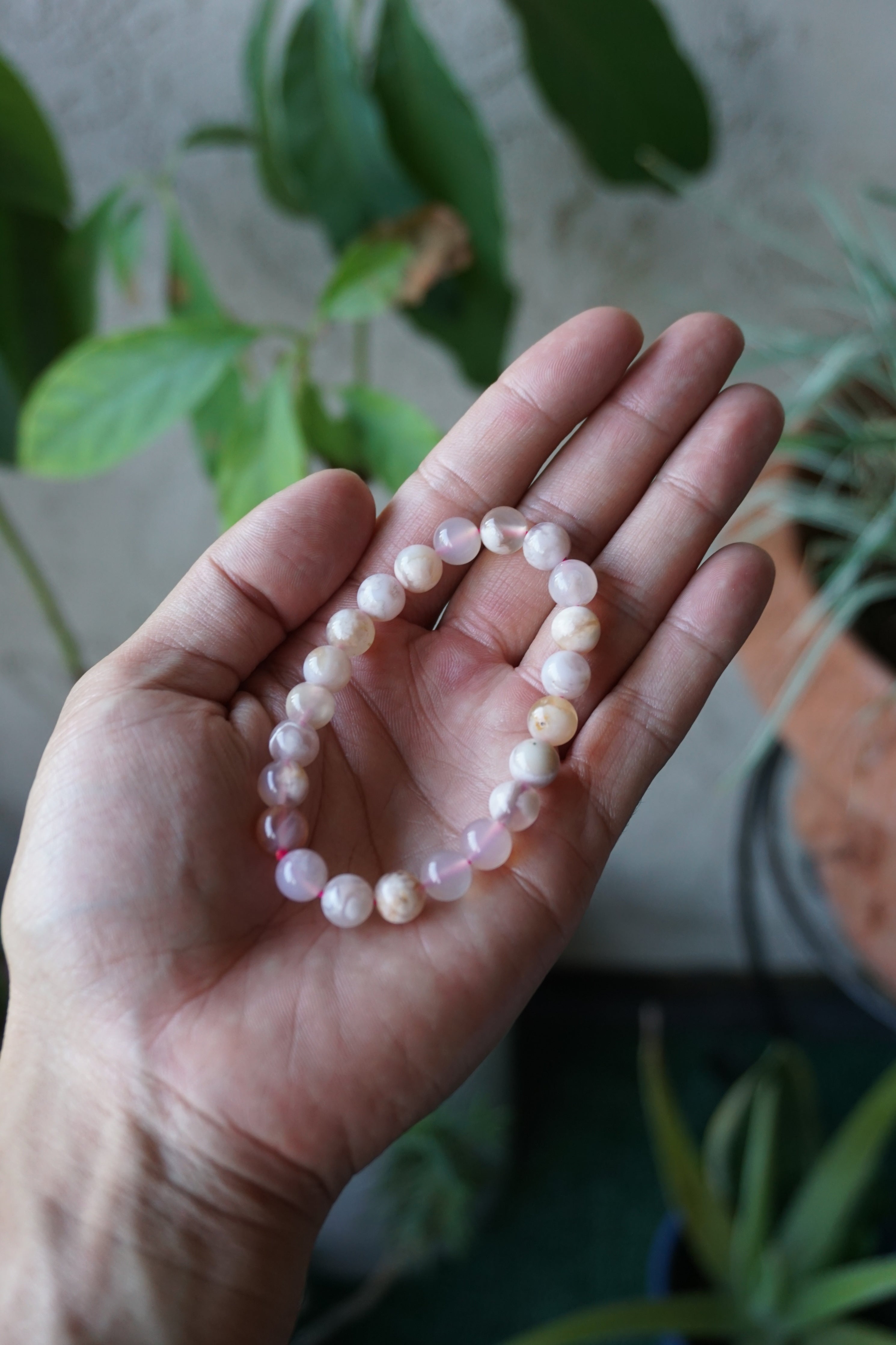flower agate crystal bracelet